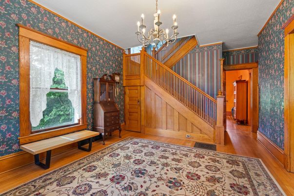 Chandelier, Interior, Wood Texture Flooring, Wooden Walls