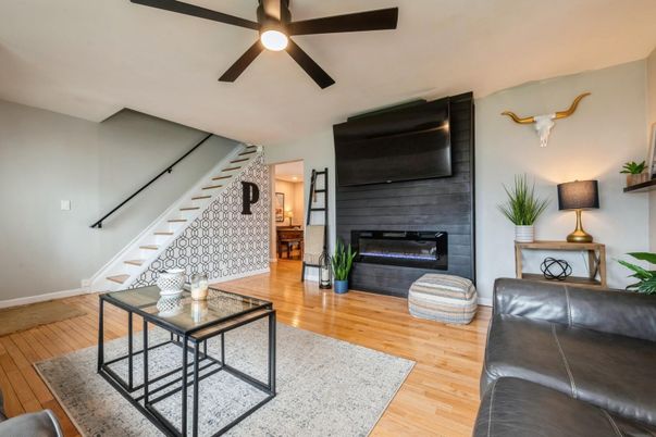 Fireplace, Interior, Living room, Wood Texture Flooring