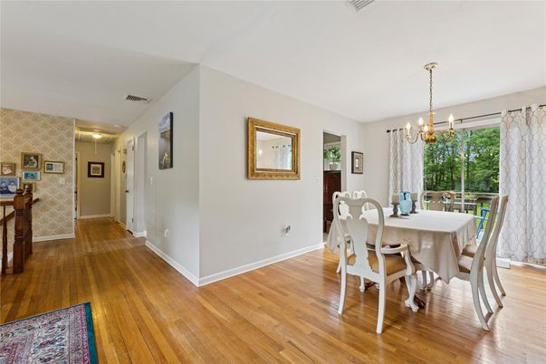 Chandelier, Dining room, Interior, Wood Texture Flooring