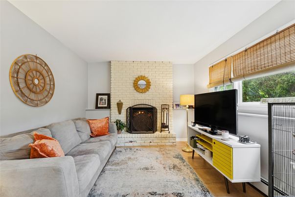 Fireplace, Interior, Living room, Stone Walls, Wood Texture Flooring