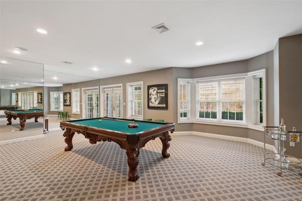 Billiard Table, Game Room, Interior, Recessed Lighting