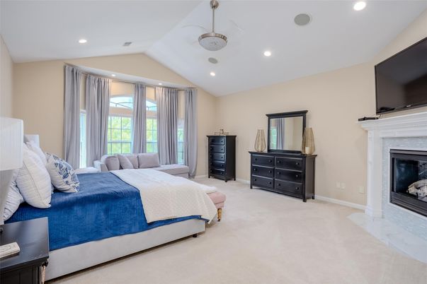 Bedroom, Fireplace, Interior, Recessed Lighting