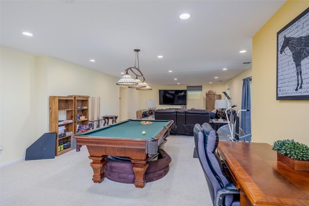Billiard Table, Game Room, Home Office, Interior, Pendant Lights, Recessed Lighting