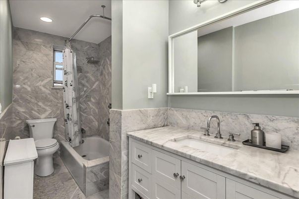 Bathroom, Interior, Marble, Marble Walls, Recessed Lighting