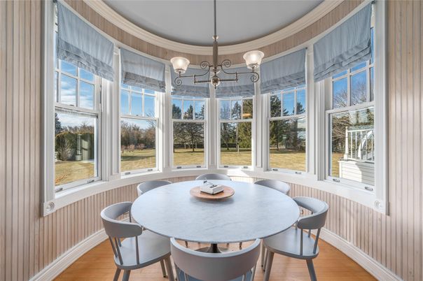 Chandelier, Dining room, Interior, Sun Room, Wood Texture Flooring