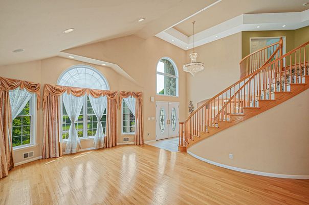Chandelier, Interior, Recessed Lighting, Wood Texture Flooring