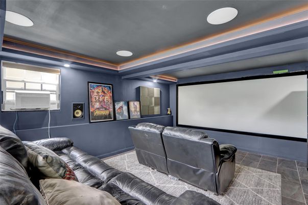 Home Theatre Room, Interior, Projection Screen, Recessed Lighting, Theatre Room