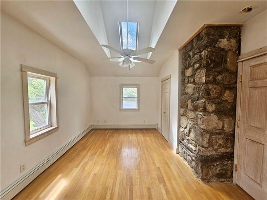 Empty room, Interior, Stone Walls, Wood Texture Flooring