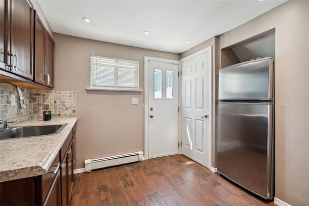 Interior, Kitchen, Recessed Lighting, Wood Texture Flooring