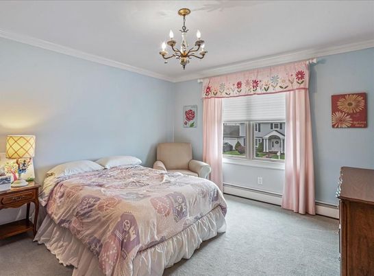 Bedroom, Chandelier, Interior