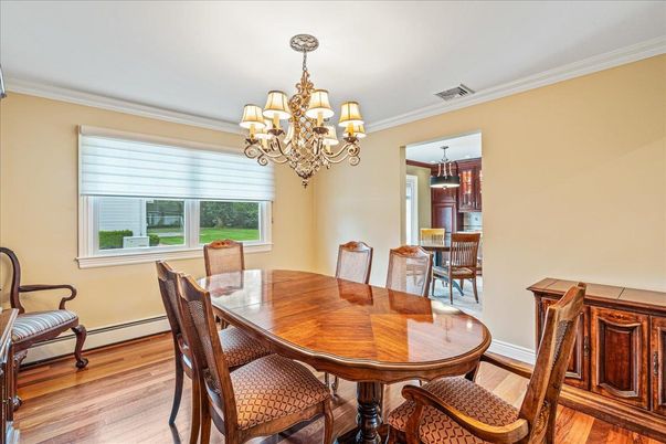 Chandelier, Dining room, Interior, Wood Texture Flooring