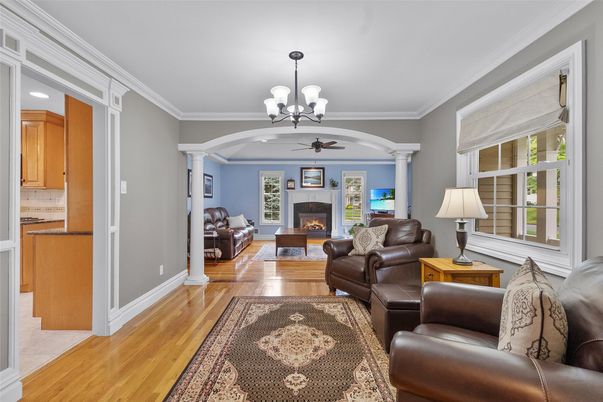 Chandelier, Fireplace, Interior, Living room, Wood Texture Flooring
