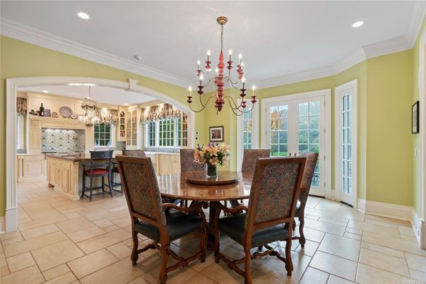 Chandelier, Dining room, Interior, Recessed Lighting