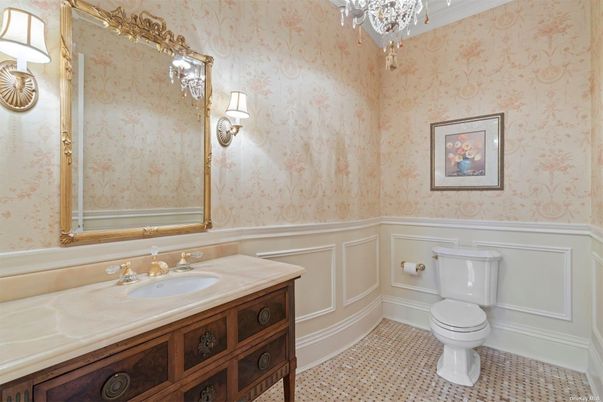 Bathroom, Chandelier, Interior