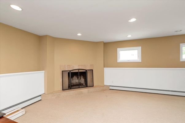 Empty room, Fireplace, Interior, Recessed Lighting