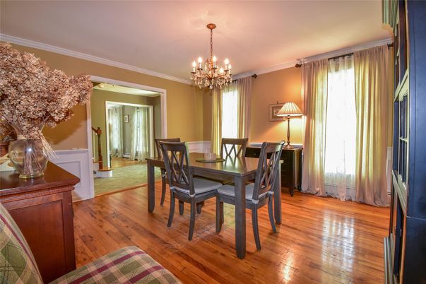 Chandelier, Dining room, Interior, Wood Texture Flooring