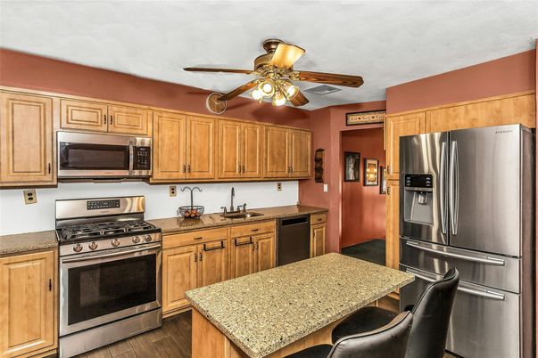 Interior, Kitchen, Stainless Steel Appliances, Wood Texture Flooring