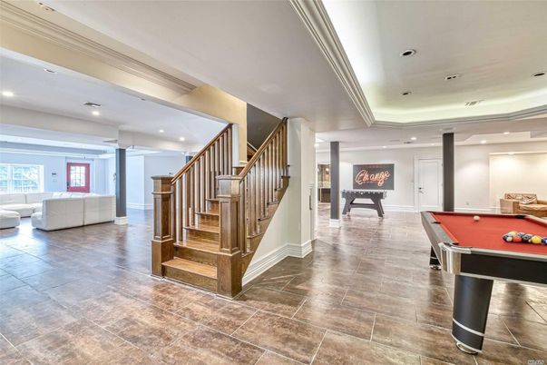 Billiard Table, Game Room, Interior, Recessed Lighting