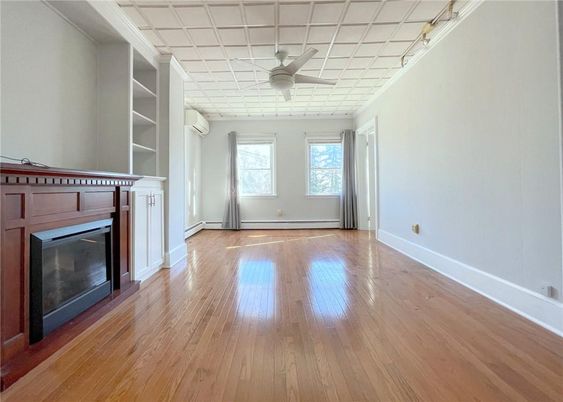 Empty room, Fireplace, Interior, Wood Texture Flooring