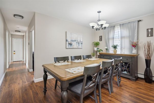 Chandelier, Dining room, Interior, Wood Texture Flooring