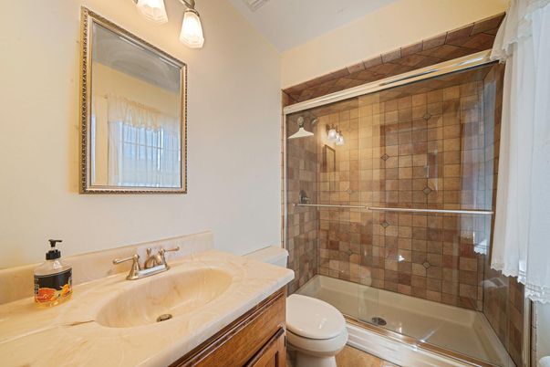 Bathroom, Glass Shower, Interior, Tile Countertops