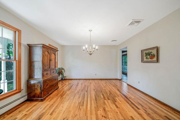 Chandelier, Empty room, Interior, Wood Texture Flooring