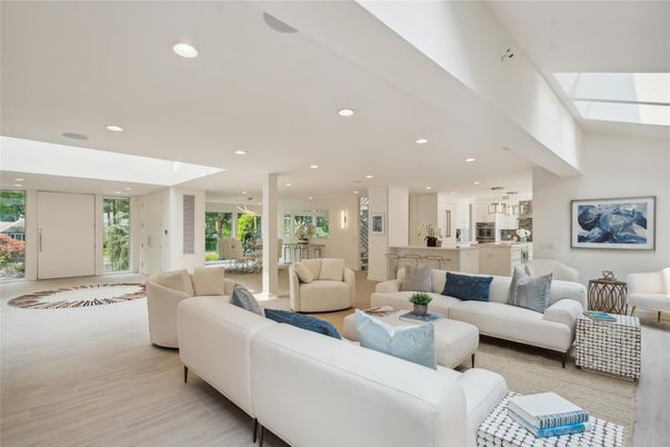 Interior, Kitchen, Living room, Pendant Lights, Recessed Lighting, Wood Texture Flooring