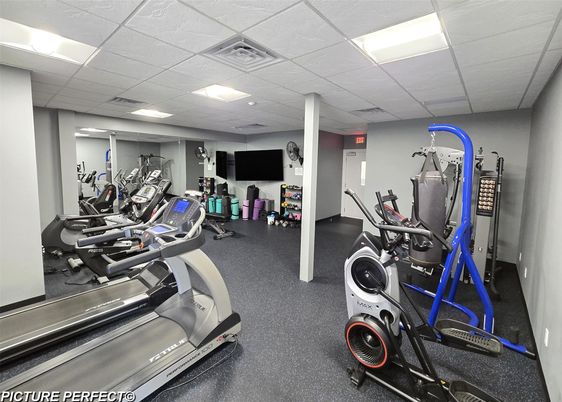 Fitness Equipment, Gym, Interior, Recessed Lighting