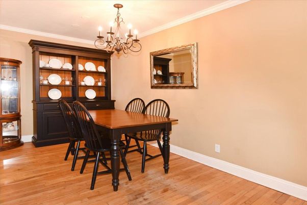 Chandelier, Dining room, Interior, Wood Texture Flooring