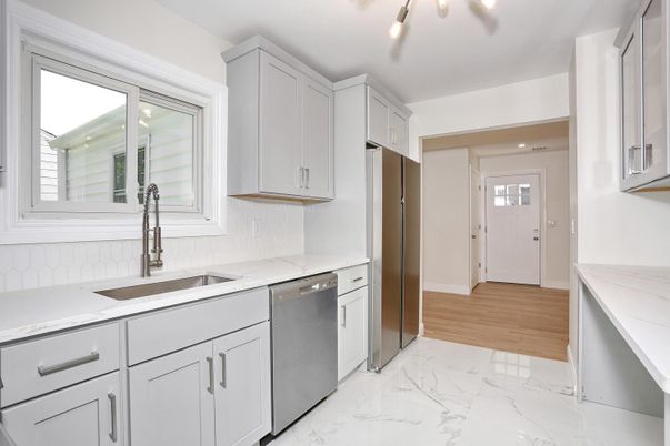 Interior, Kitchen, Marble, Wood Texture Flooring