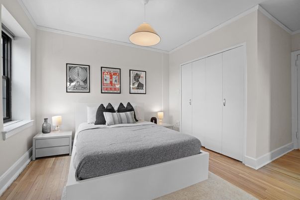 Bedroom, Interior, Pendant Lights, Wood Texture Flooring