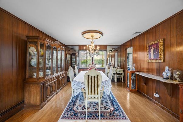 Chandelier, Dining room, Interior, Wood Texture Flooring, Wooden Walls