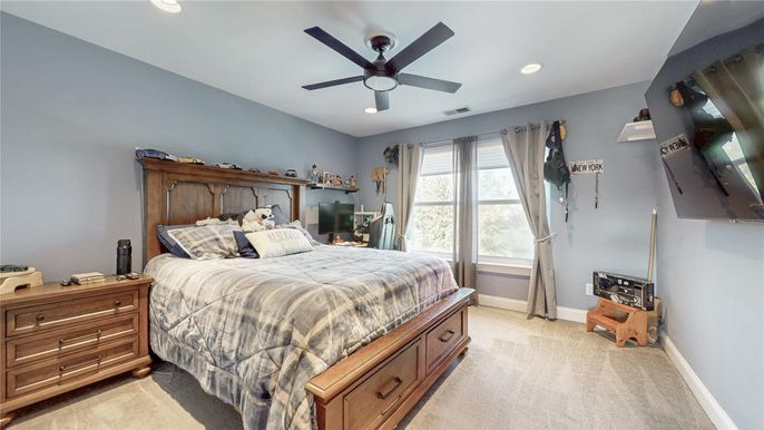 Bedroom, Interior, Recessed Lighting