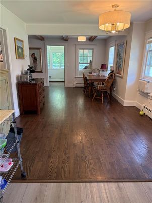 Chandelier, Dining room, Interior, Wood Texture Flooring