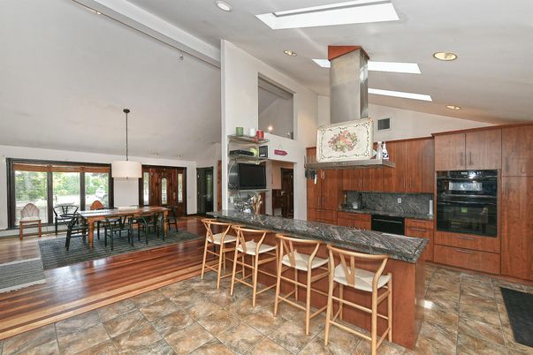 Dining room, Fireplace, Interior, Kitchen, Pendant Lights, Recessed Lighting