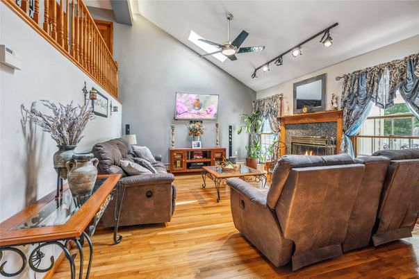 Fireplace, Interior, Living room, Wood Texture Flooring