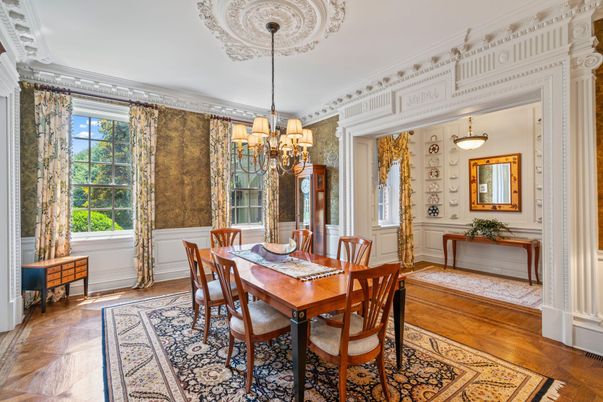 Chandelier, Dining room, Interior, Pendant Lights, Wood Texture Flooring