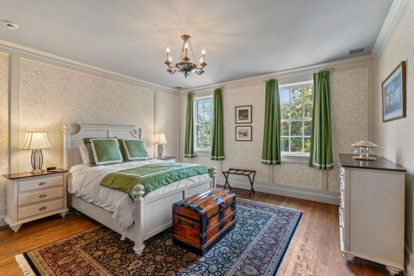 Bedroom, Chandelier, Interior, Wood Texture Flooring