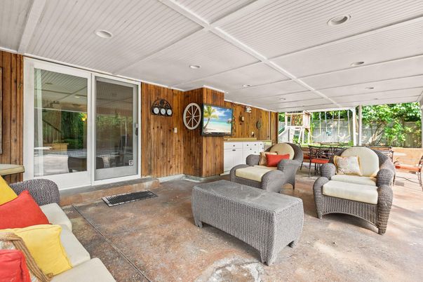 Interior, Living room, Recessed Lighting, Wooden Walls