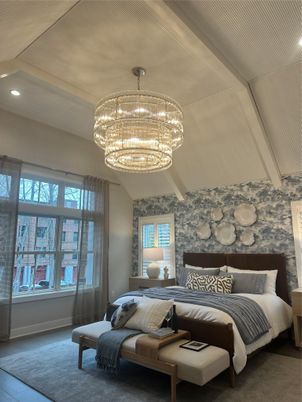 Bedroom, Chandelier, Interior, Recessed Lighting