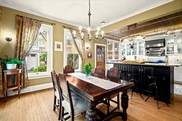 Chandelier, Dining room, Interior, Kitchen, Pendant Lights, Wood Texture Flooring