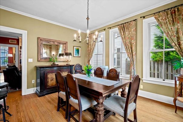 Chandelier, Dining room, Interior, Pendant Lights, Wood Texture Flooring