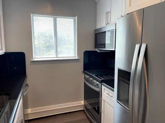 Interior, Kitchen, Stainless Steel Appliances, Wood Texture Flooring