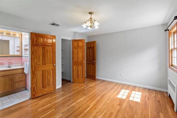Bathroom, Chandelier, Empty room, Interior, Wood Texture Flooring