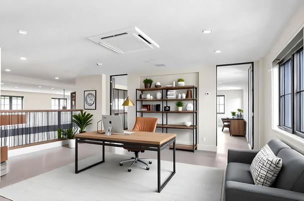 Home Office, Interior, Recessed Lighting