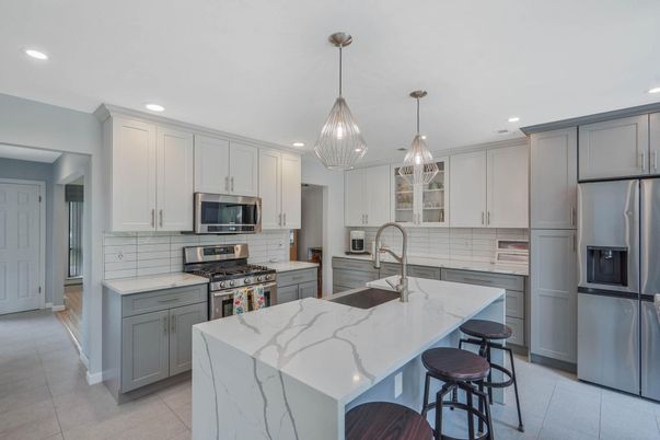 Interior, Kitchen, Pendant Lights, Recessed Lighting, Stainless Steel Appliances