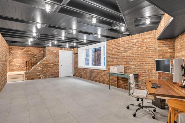 Home Office, Interior, Stone Walls