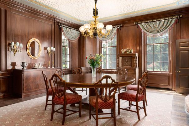 Chandelier, Dining room, Interior, Wood Texture Flooring, Wooden Walls