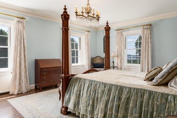 Bedroom, Chandelier, Interior, Wood Texture Flooring