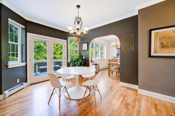 Chandelier, Dining room, Interior, Wood Texture Flooring